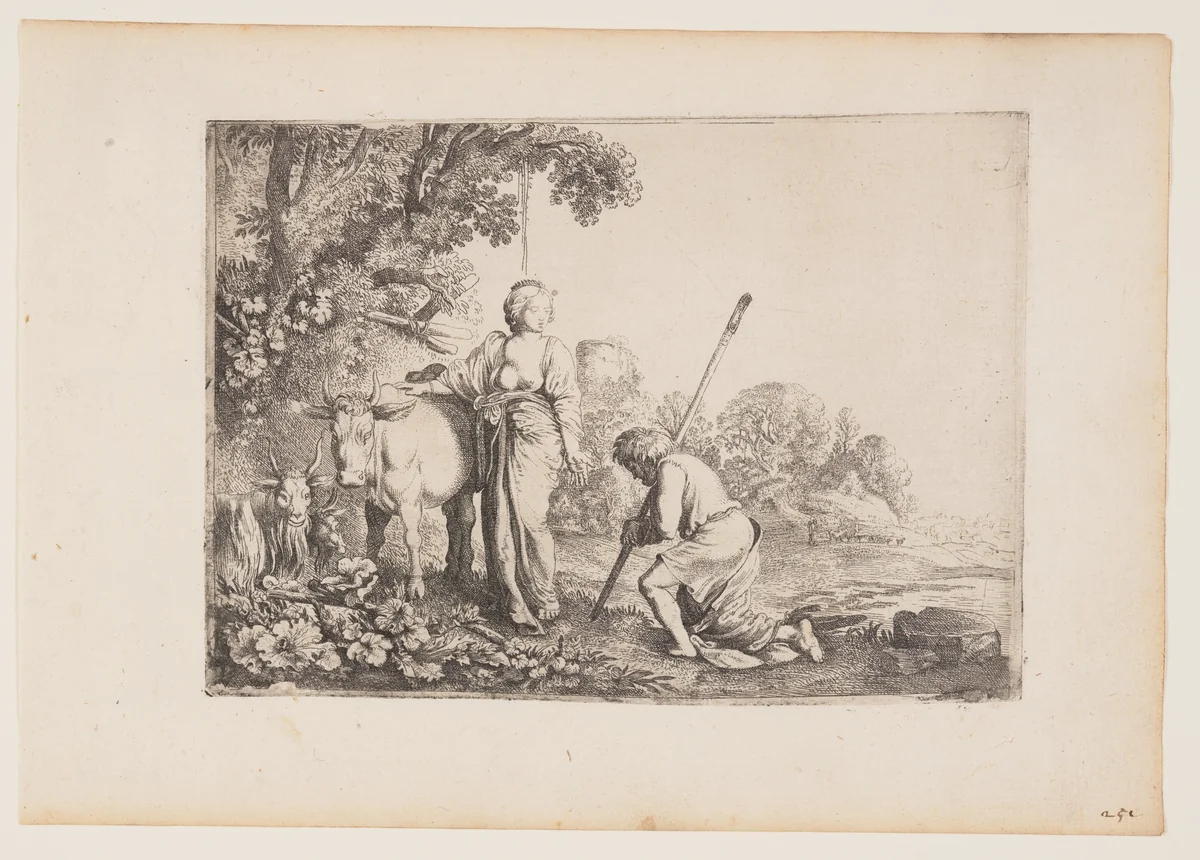 Juno Delivering Io, plate 1 from The Story of Mercury and Argus by Moses van Uyttenbroeck, print, 1620-1626