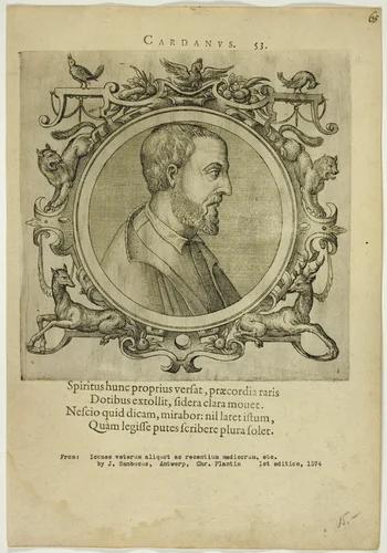 Portrait of Cardanus by Unknown Artist, print, 1574