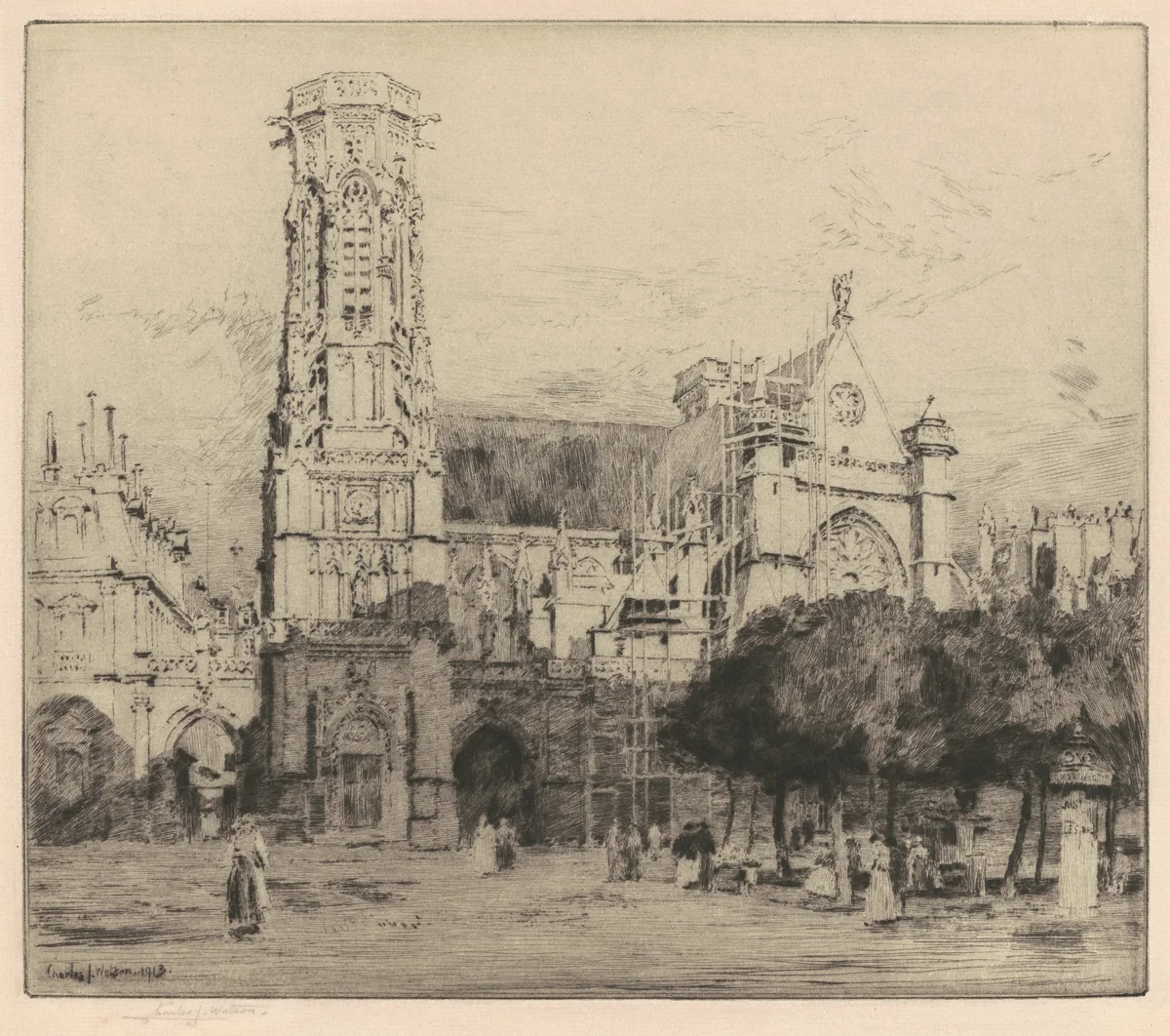 Saint Germain, L'Auxerrois by Charles J. Watson, print, 1913