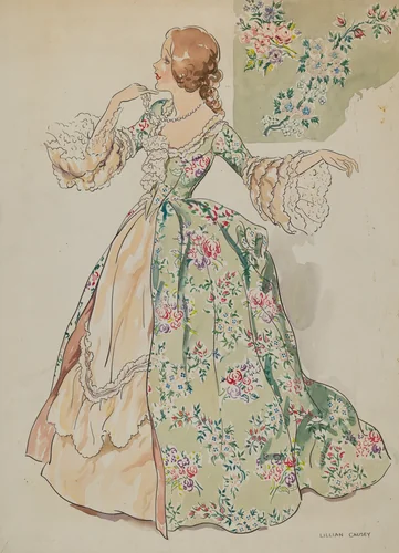 Lady's Costume by Lillian Causey, index of american design, 1936