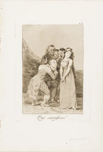What a Sacrifice!, plate 14 from Los Caprichos by Francisco José de Goya, print, 1797-1799