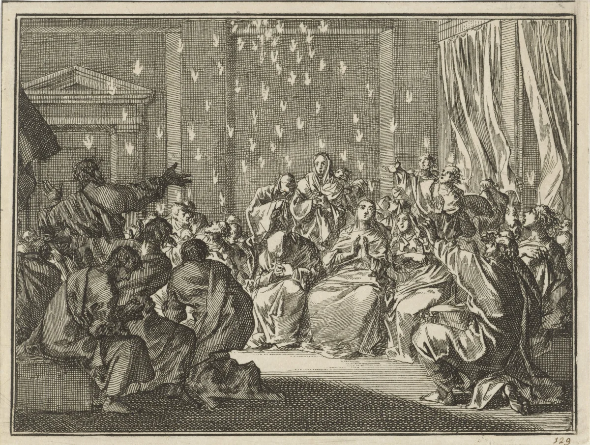 Uitstorting van de Heilige Geest by Jan Luyken, print, 1712