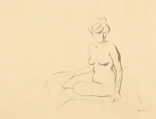 Etude de femme nue, les bras abaissés (Study of a Nude Woman, with Lowered Arms) by Jean-Louis Forain, print, 1895-1905
