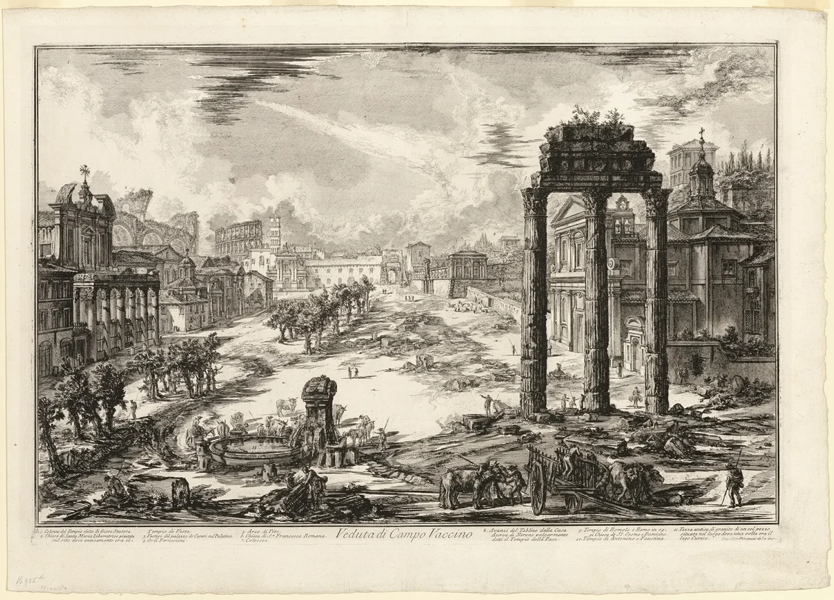 View of the Campo Vaccino, from Views of Rome by Giovanni Battista Piranesi, print, 1772