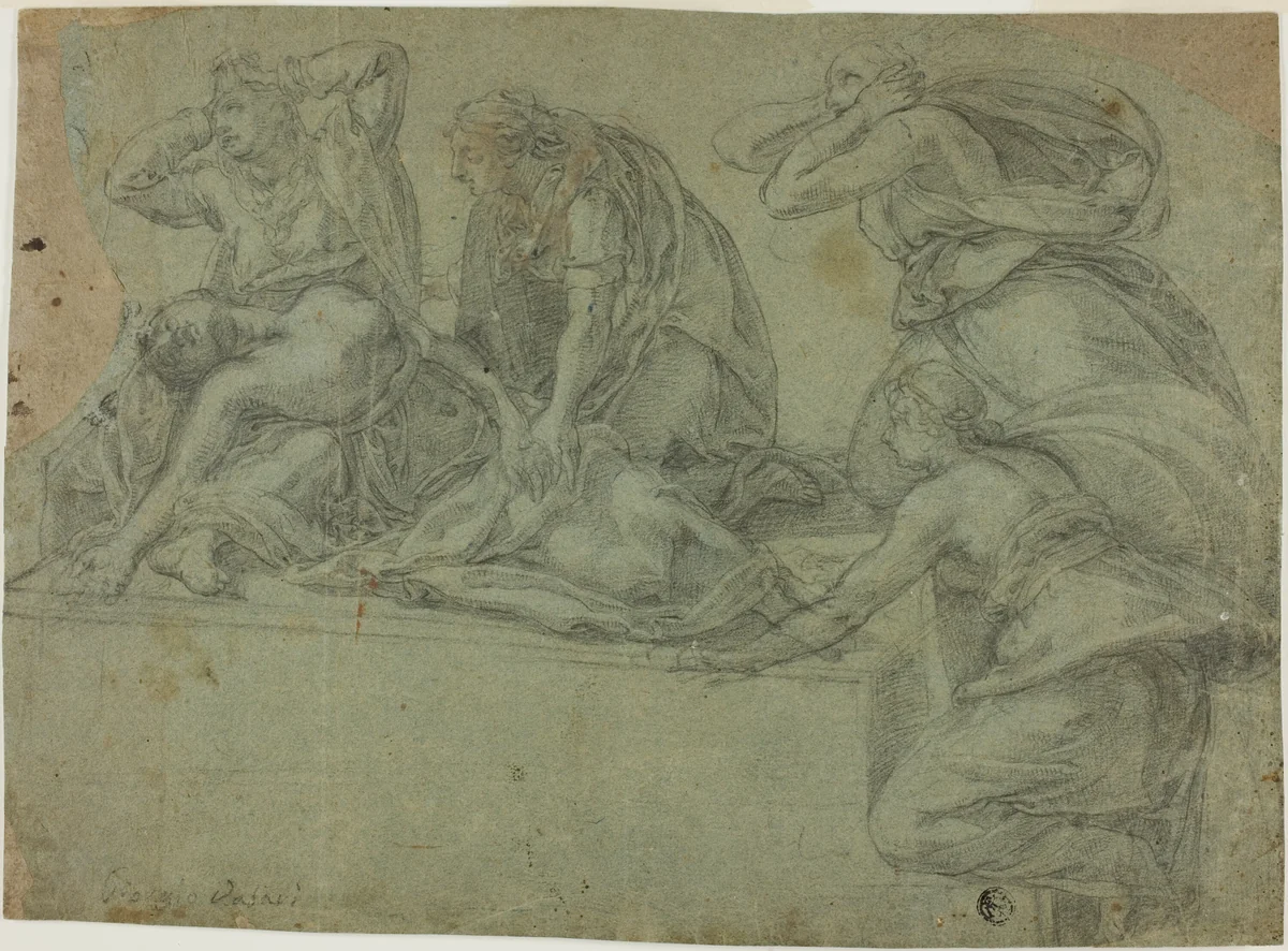 Death of Cleopatra by Daniela da Volterra
Rosso Fiorentino, drawing, 1538-1542