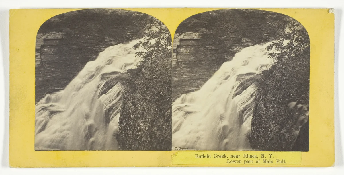 Enfield Creek, near Ithaca, N.Y. Lower part of Main Fall by J. C. Burritt, photograph, 1860-1865