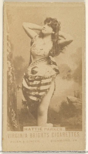 Hattie Parker, from the Actors and Actresses series (N45, Type 1) for Virginia Brights Cigarettes by Allen & Ginter, photograph, 1885-1891