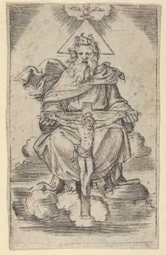 The Holy Trinity by Marcantonio Raimondi, print, 1495-1532