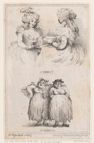 St James's and St Giles's by Thomas Rowlandson, print, 1792