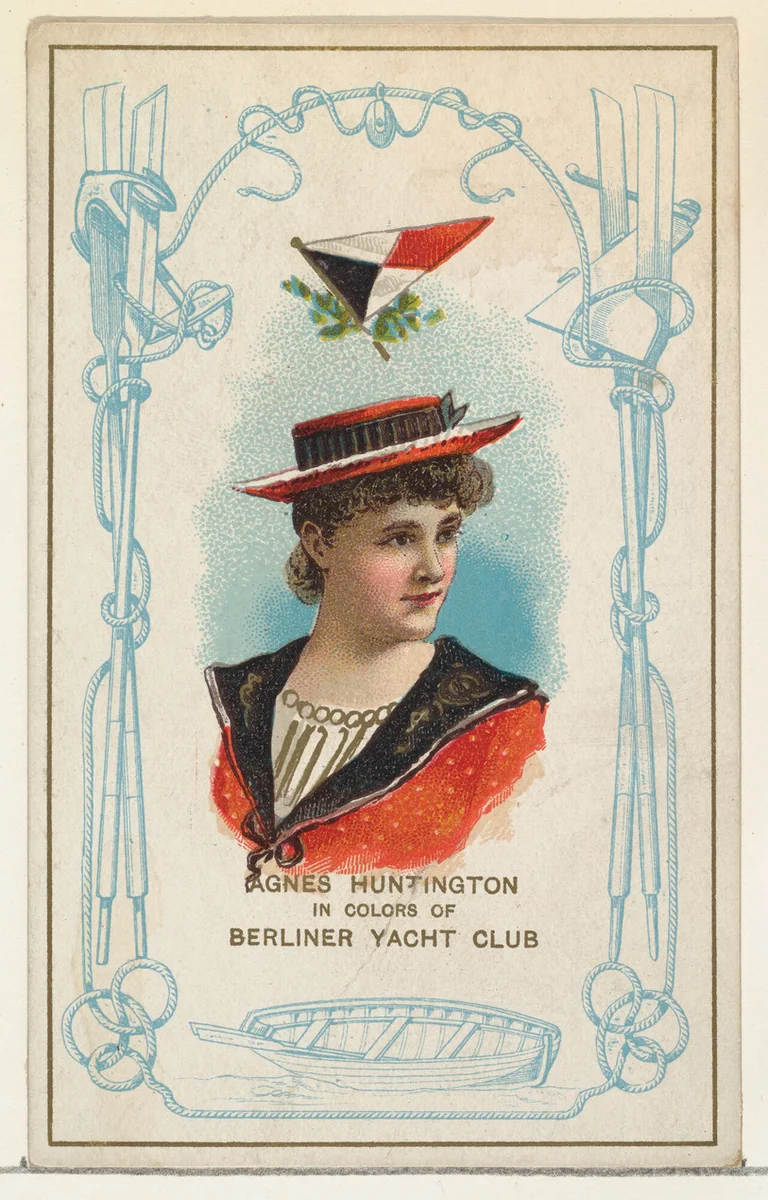 Agnes Huntington in Colors of the Berliner Yacht Club, from the Yacht Colors of the World series (N140) issued by Duke Sons & Co. to promote Honest Long Cut Tobacco by W. Duke, Sons & Co., print, 1890