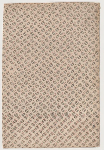 Sheet with an overall pattern of semicircles by anonymous, print, 1800-1900