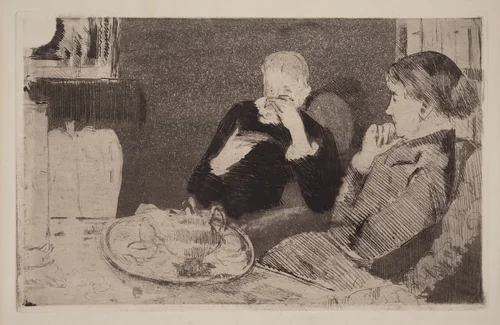 Lydia and Her Mother at Tea by Mary Cassatt, print, 1882