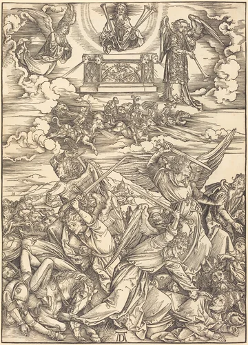 The Four Avenging Angels by Albrecht Dürer, print, 1496-1498
