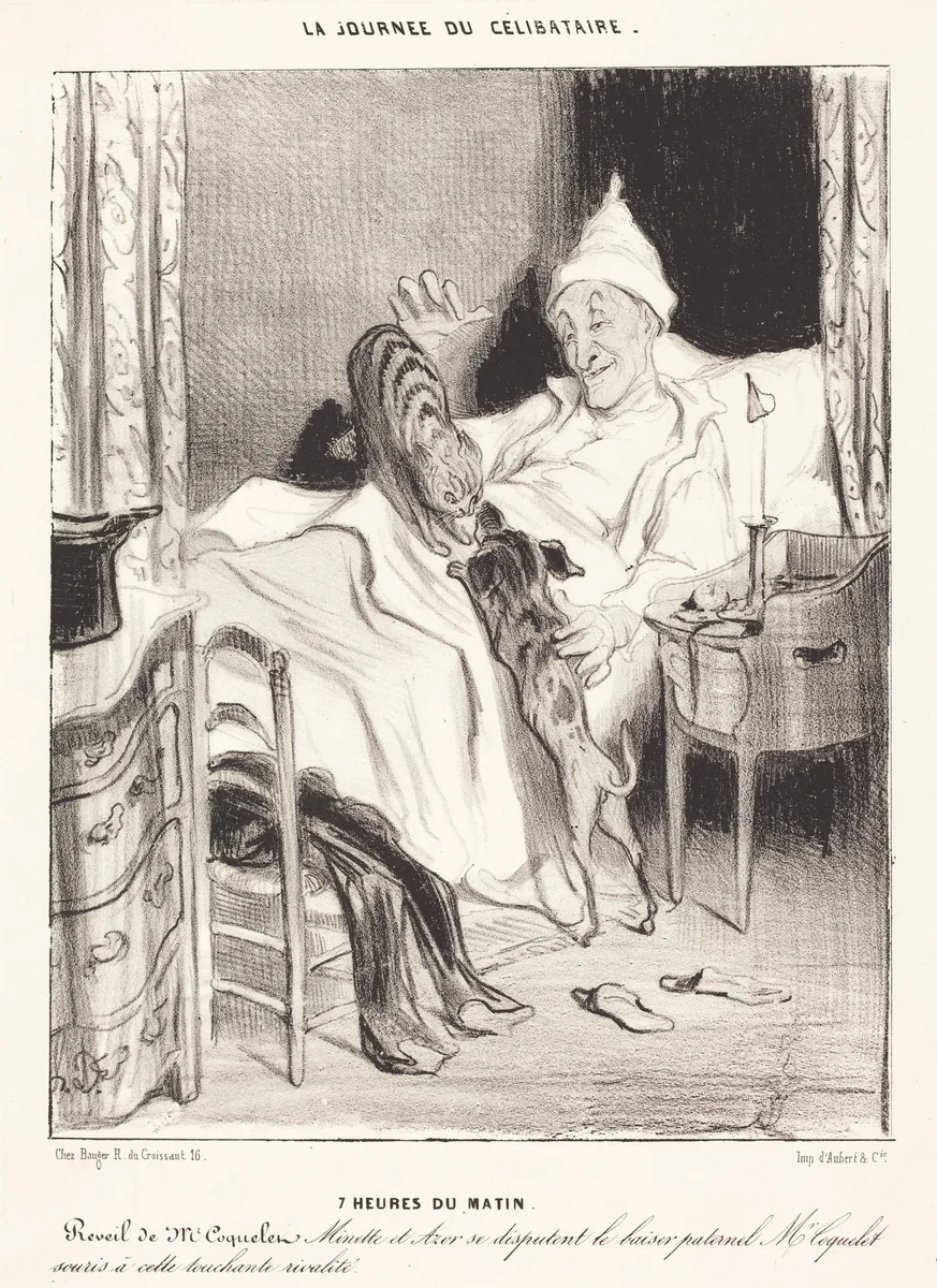 7 heures du matin by Honoré Daumier, print, 1839