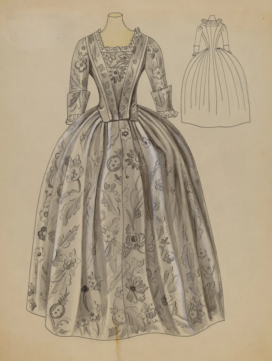 Wedding Dress by Margaret Concha, index of american design, 1935-1942