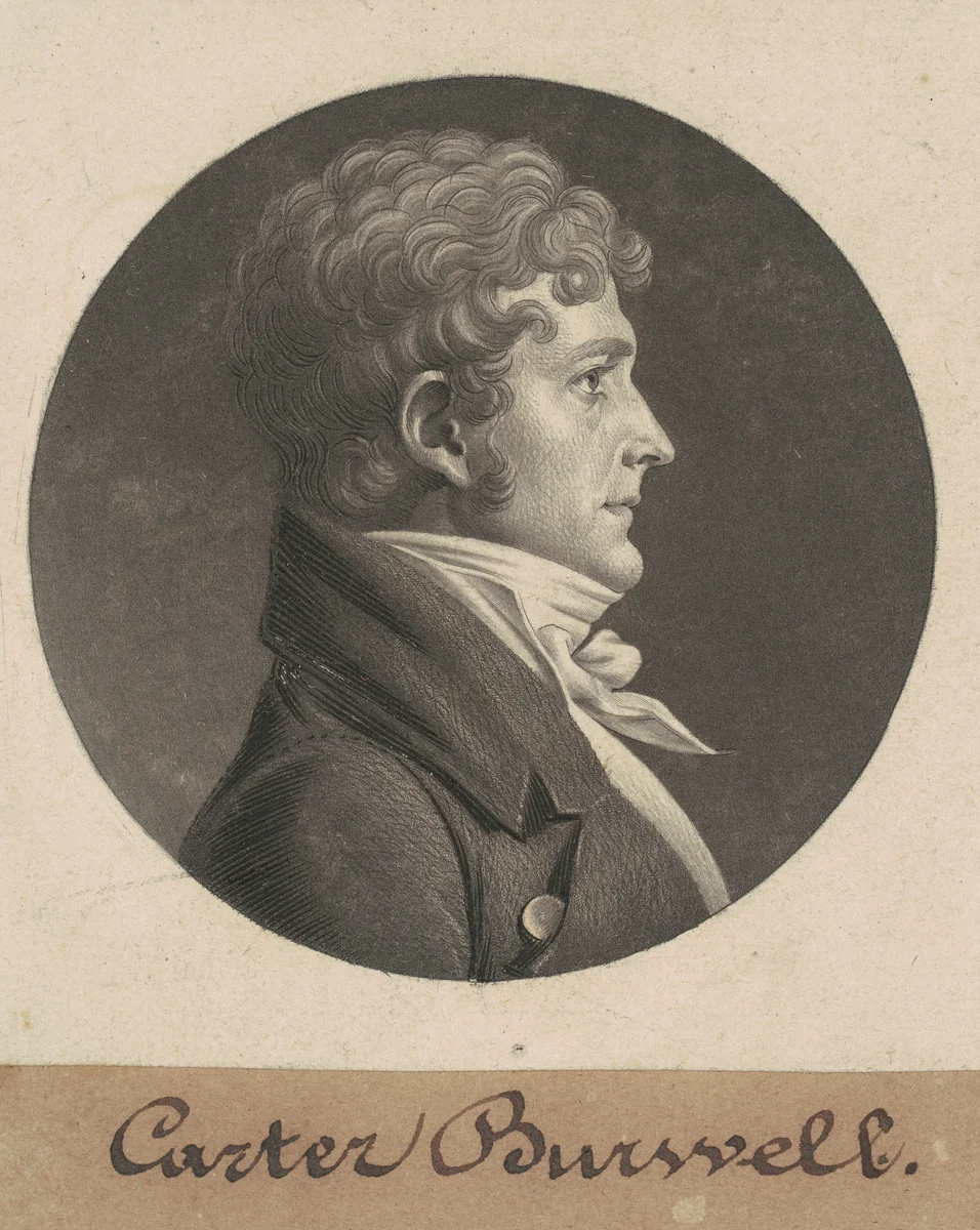 Carter Burwell by Charles B. J. Févret de Saint-Mémin, print, 1805