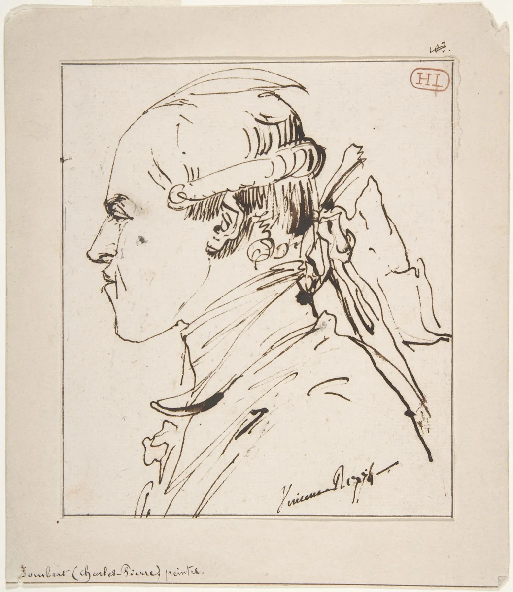 Pierre-Charles Jombert by François-André Vincent, drawing, 1774