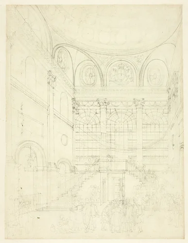 Study for Session House, Clerkenwell, from Microcosm of London by Augustus Charles Pugin
Thomas Rowlandson, drawing, 1807-1809