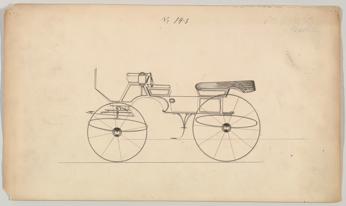 Design for Vis-à-vis, no. 143 by Brewster & Co., drawing, 1850-1860