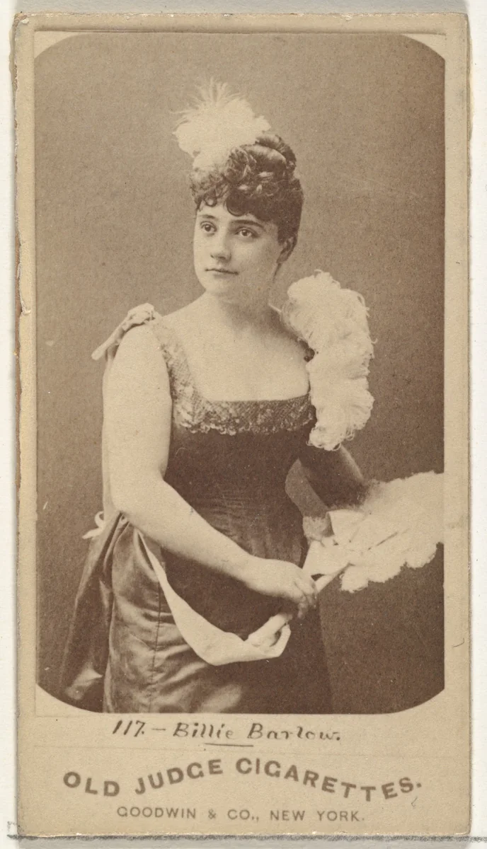 Billie Barlow, from the Actors and Actresses series (N171) for Old Judge Cigarettes by Goodwin & Company, photograph, 1886-1890