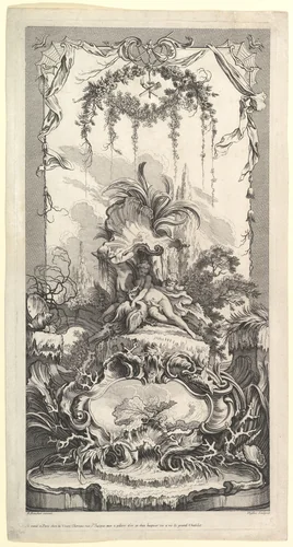 Leda and the Swan by Claude Augustin Duflos le Jeune, print, 1715-1800