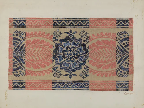 Coverlet by Cornelius Christoffels, index of american design, 1940