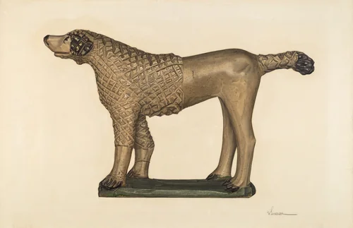 Poodle by Selma Sandler, index of american design, 1940