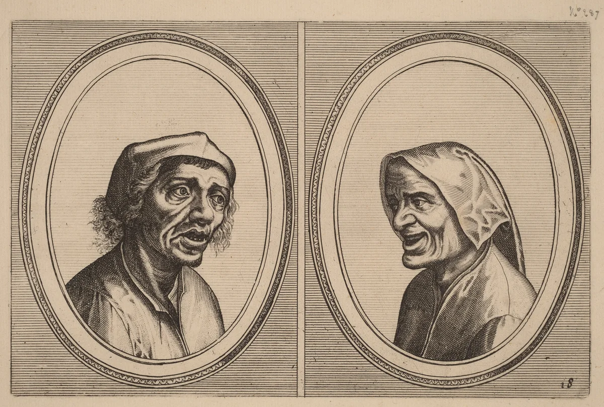 "Goe Geurtjen" and "Kribbighe Babbe" by Johannes van Doetechum
Lucas van Doetechum
Pieter Bruegel
Claes Jansz Visscher, print, 1564-1565