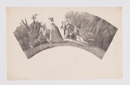 Design for a fan after Le Concert Agreable by anonymous, print, 1800-1899