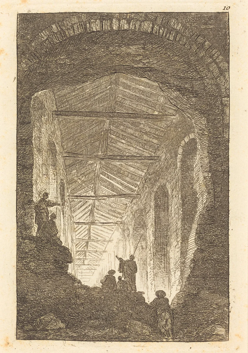 The Ancient Gallery by Hubert Robert, print, 1733-1808