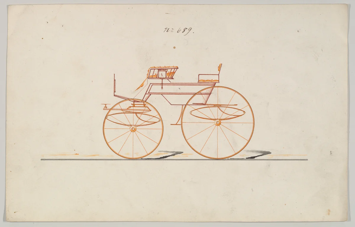 Phaeton # 689 by Brewster & Co., drawing, 1850-1870