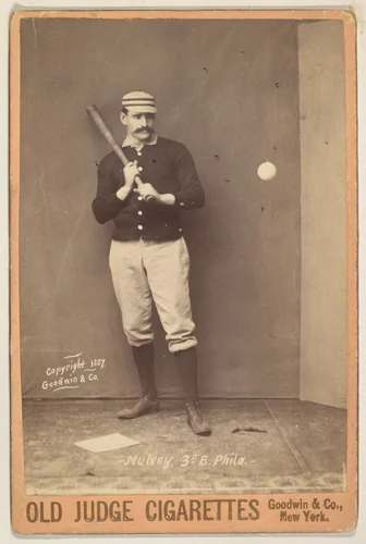 Mulvey, 3rd Base, Philadelphia, from the series Old Judge Cigarettes by Goodwin & Company, photograph, 1887