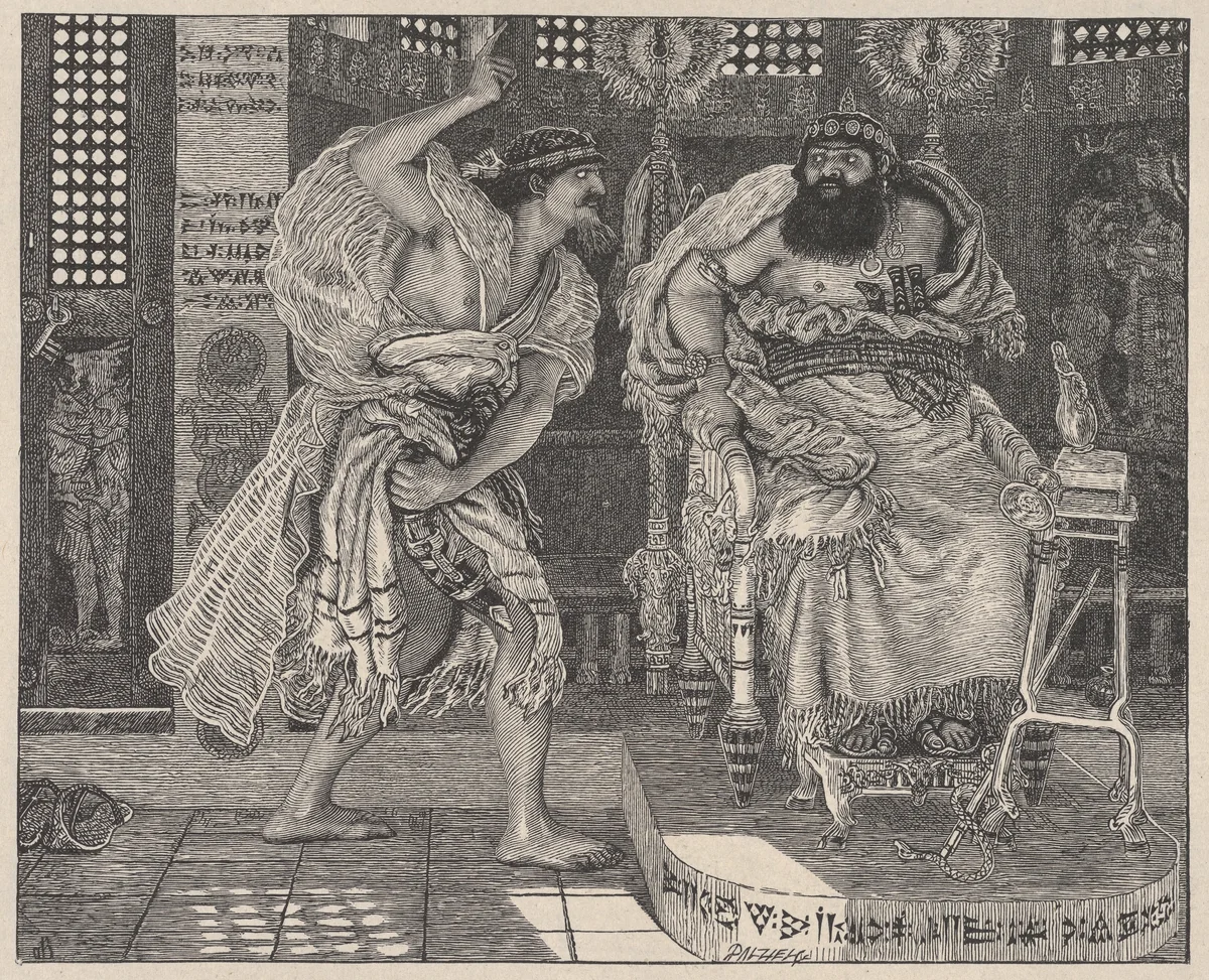 The Death of Eglon, from "Dalziels' Bible Gallery" by Ford Madox Brown, print, 1865-1881