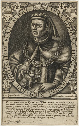 Sir Richard Whittington by Renold Elstrack, print, 1571-1625