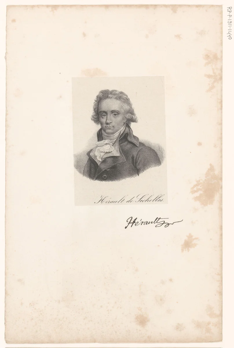 Portret van Marie-Jean Hérault de Séchelles by anonymous, print, 1818-1842