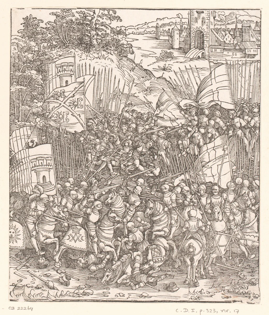 Fransen worden verdreven uit het koninkrijk Napels by anonymous, print, 1515