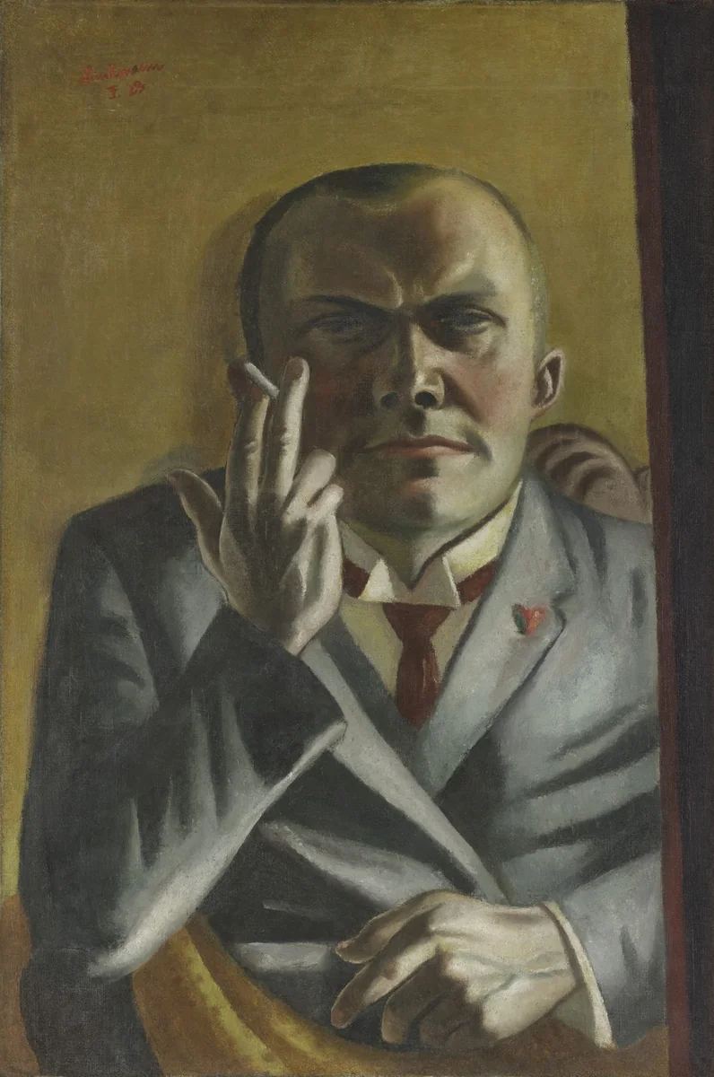 Self-Portrait with a Cigarette by Max Beckmann, painting, 1923