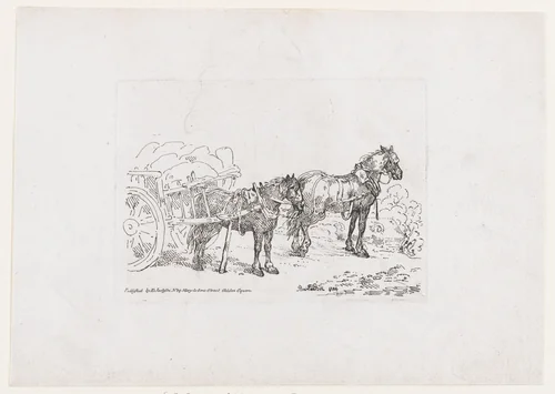 Country Cart Horses, from The Rhedarium, or, A New Book of Horses and Carriages by Thomas Rowlandson, print, 1784