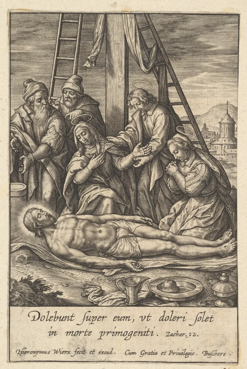 The Lamentation by Hieronymus Wierix, print, 1553-1619
