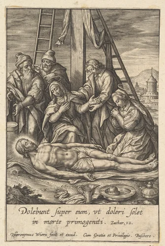 The Lamentation by Hieronymus Wierix, print, 1553-1619