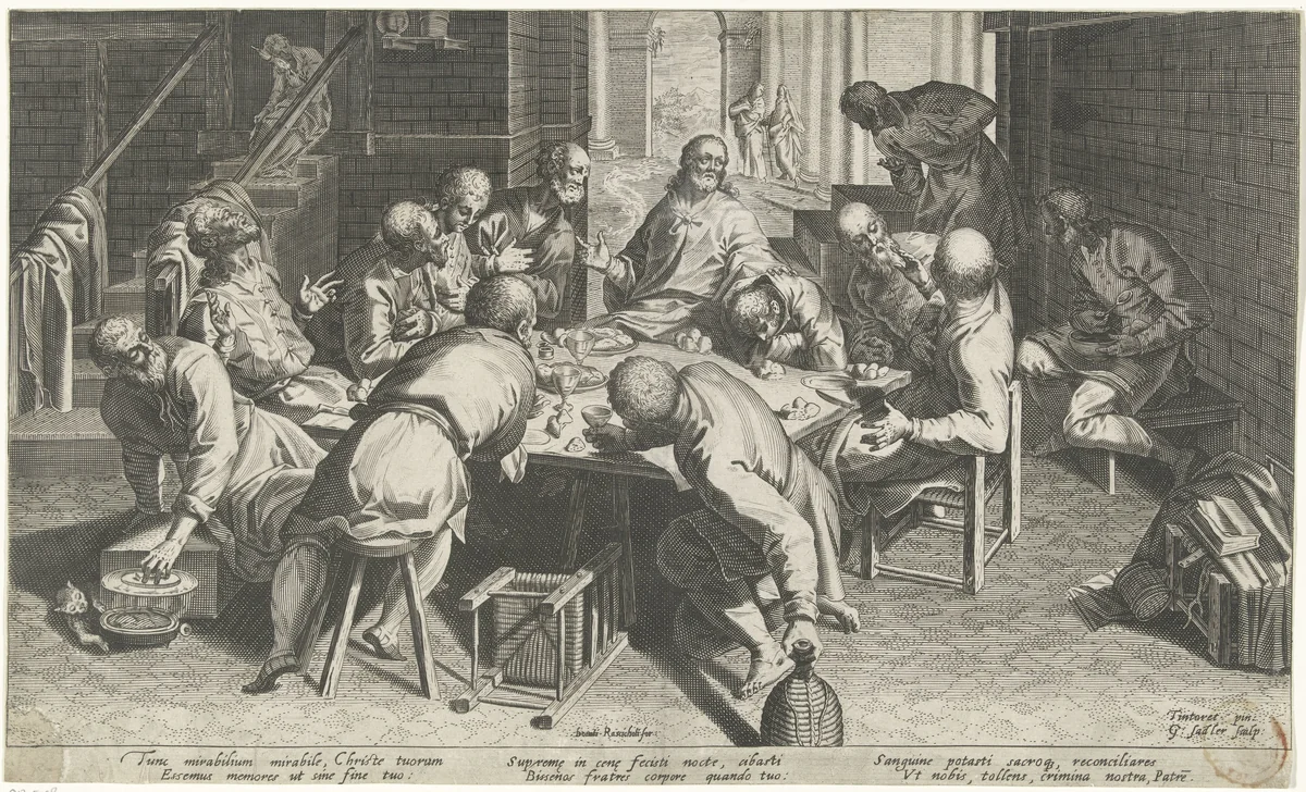Laatste avondmaal by Unknown, print, 1580-1629
