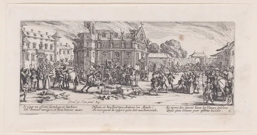 Dévastation d'un Monastère (Devastation of a Monastery), plate 6 from "Les Misères et les Mal-Heures de la Guerre" (The Miseries and Misfortunes of War) by Jacques Callot, print, 1633