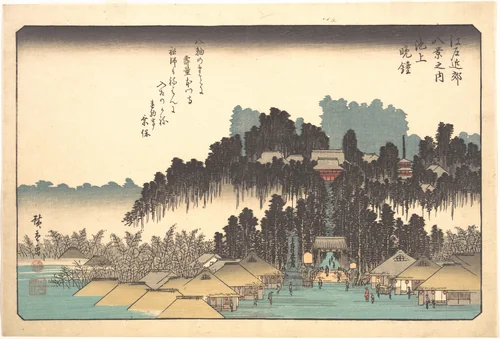 Vesper Bells at Ikegami by Utagawa Hiroshige (歌川広重), print, 1797-1858
