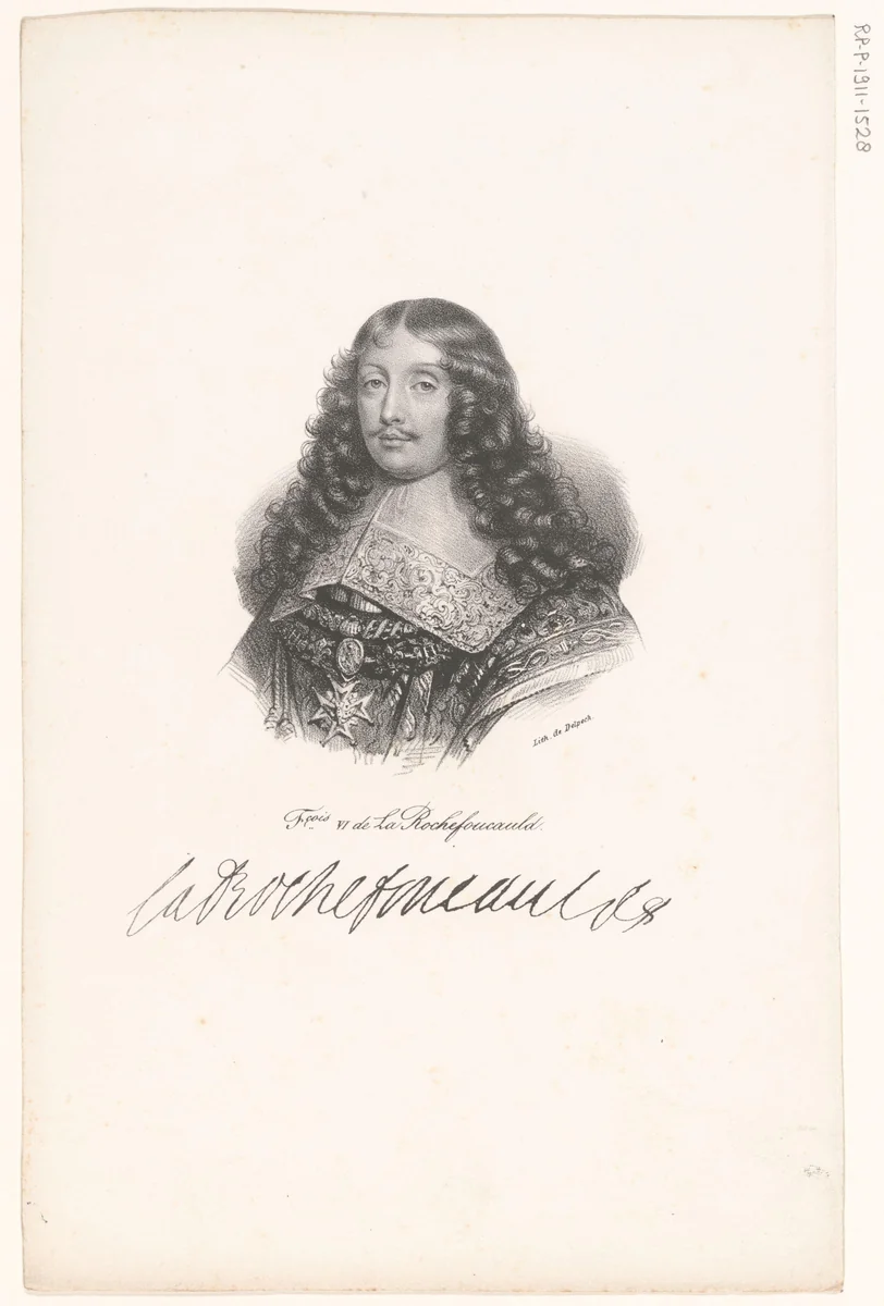Portret van François VI de La Rochefoucauld by anonymous, print, 1818-1842