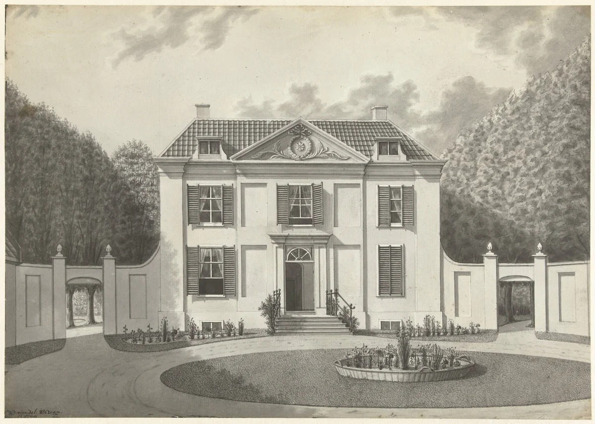 De hofstede Vreedelust aan de Spanjaardslaan te Haarlem by W.B. Craan, drawing, 1799