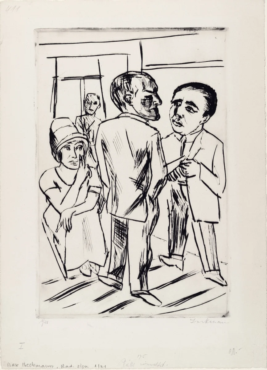 At the Hotel (The Dollar) (Im Hotel [Der Dollar]) by Max Beckmann, print, 1923