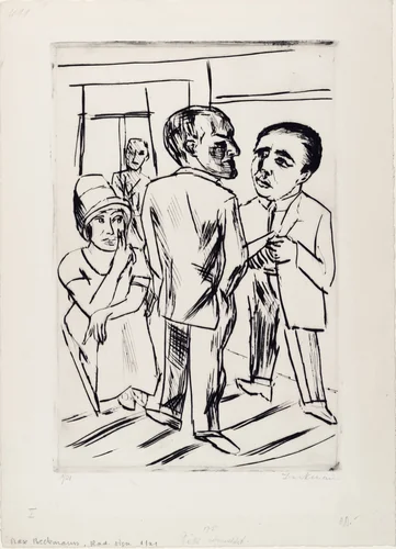 At the Hotel (The Dollar) (Im Hotel [Der Dollar]) by Max Beckmann, print, 1923