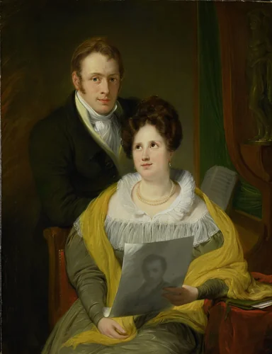 Portrait of a Woman and a Man by Jan Willem Pieneman, painting, 1829