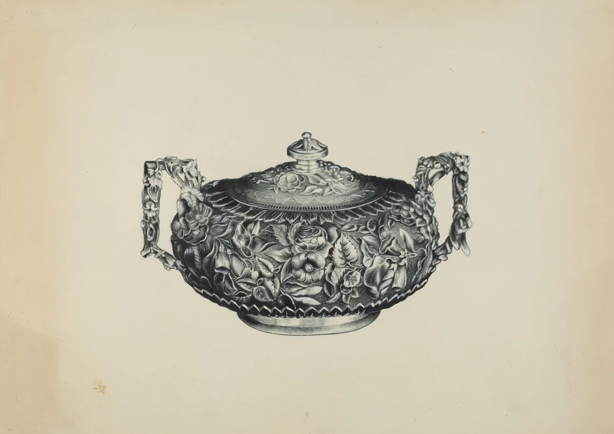 Silver Sugar Bowl by Florence Hastings, index of american design, 1938