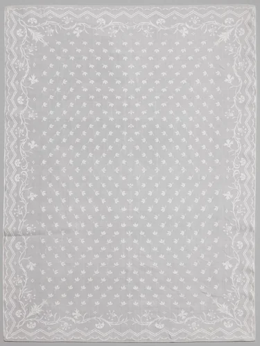 Servet met gestrooid bladmotief en rand met anjers by anonymous, other, 1767-1816
